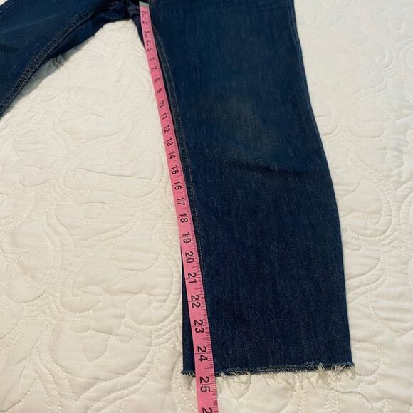 Re/Done Relaxed Cropped Ankle frayed blue Jeans size 25 - Picture 13 of 13